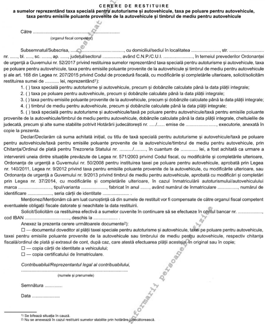 Restituirea Taxelor Auto Romanii Pot Depune Deja Cereri La Fisc Iar PanÄƒ Azi Trebuie Aprobate Regulile De Returnare